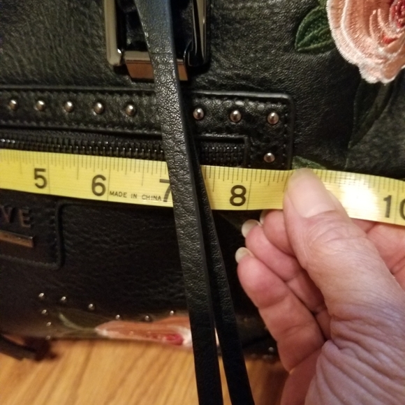 EVVE MILANO Roses Brown Vegan Leather Satchel - Picture 11 of 13